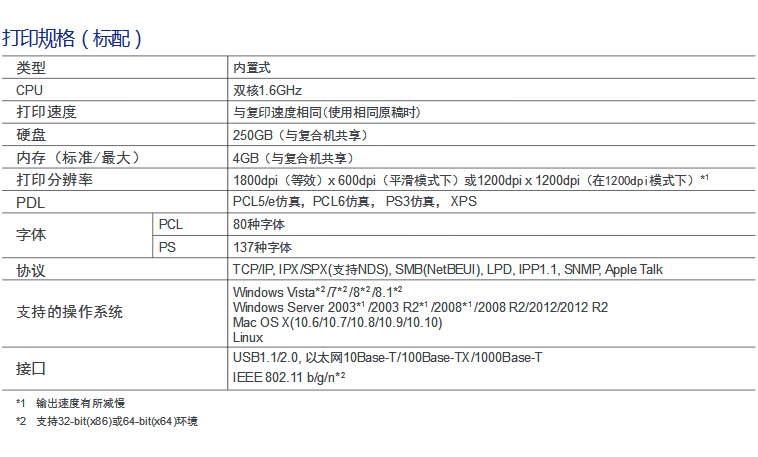柯尼卡美能達彩色復印機C658打印規格-科頤辦公 柯尼卡美能達彩色復印機C658打印規格-科頤辦公